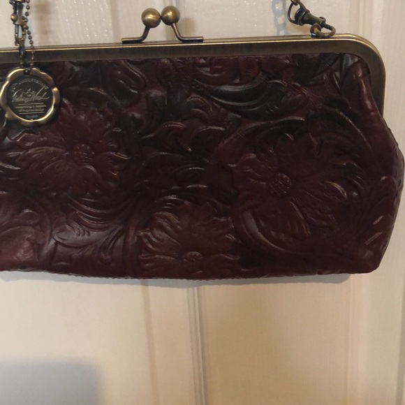 Patricia Nash Brown Leather Crossbody Clutch - Picture 3 of 4